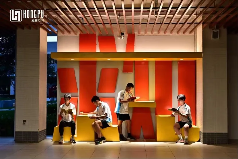 Library linear lighting installation